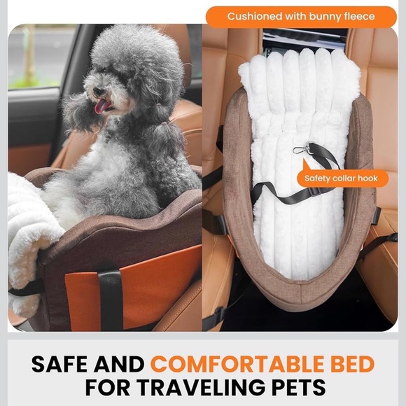 Other - Cozy Brown and White Dog Car Seat